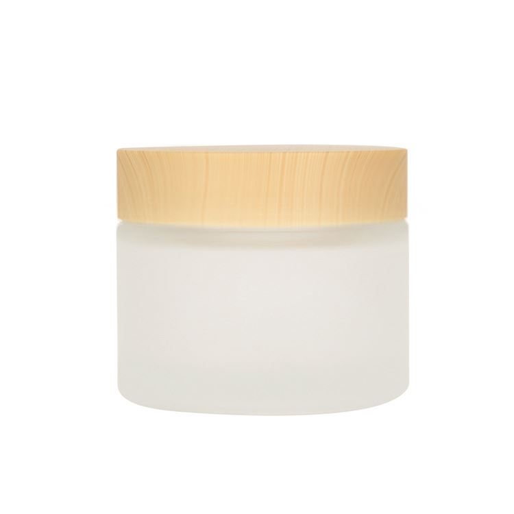 5ml 20g 30ml 50ml 200ml black frosted glass jar with bamboo lid