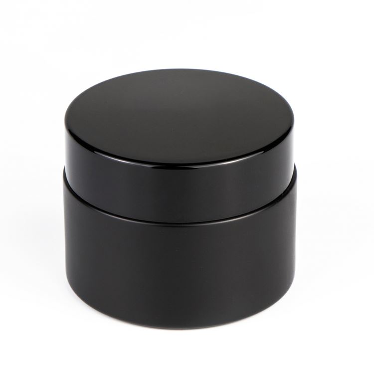 5ml 20g 30ml 50ml 200ml black frosted glass jar with bamboo lid