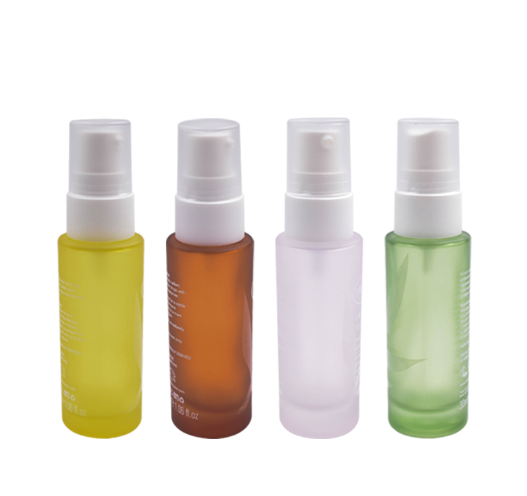 5ml 30ml 50ml 70ml amber frosted glass cosmetic serum dropper bottle with matte white dropper cap