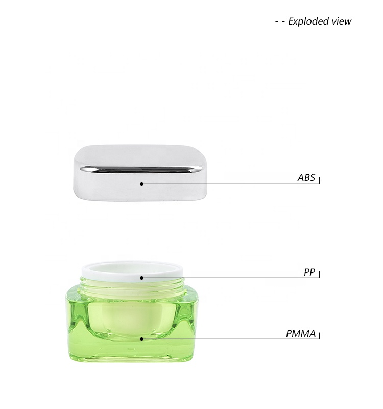 5ml 30ml 50ml Square Acrylic Cosmetic Cream Jar