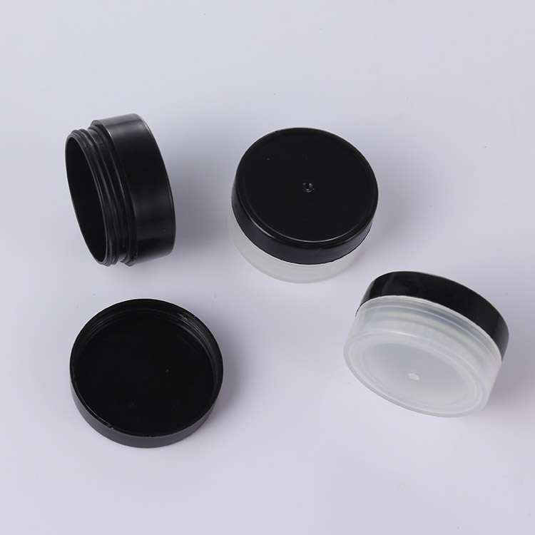5ml 5g Black Sample Container Plastic Liner Dual Chamber Cosmetic Jar