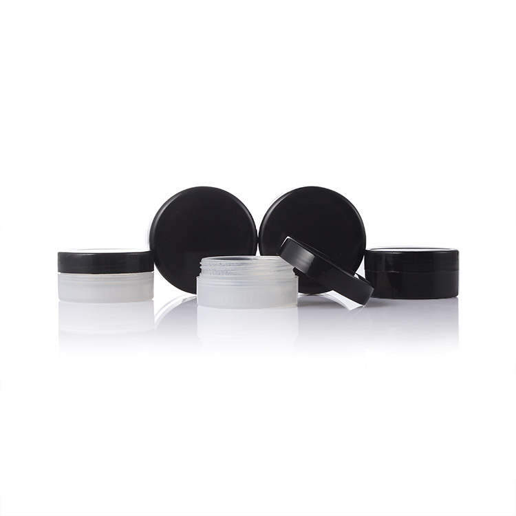 5ml 5g Black Sample Container Plastic Liner Dual Chamber Cosmetic Jar