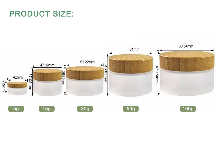 5ml 5g Small Face Cream Frosted Glass Bamboo Cosmetic Jar Suppliers