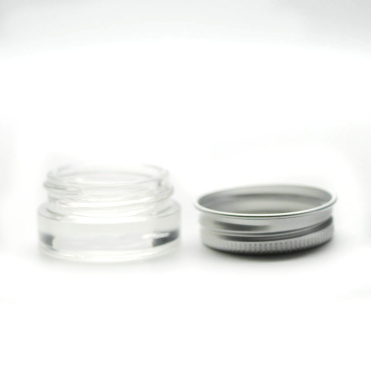 5ml 5g Small Glass Cosmetic Sample Craft Container Jar Pot Aluminium Lid