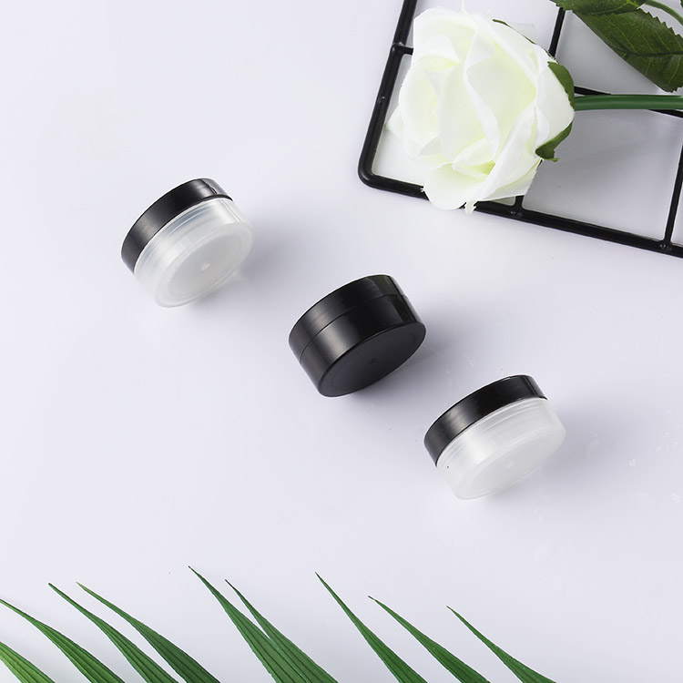 5ml 5g empty eco friendly black PP double wall cosmetic jar cream container