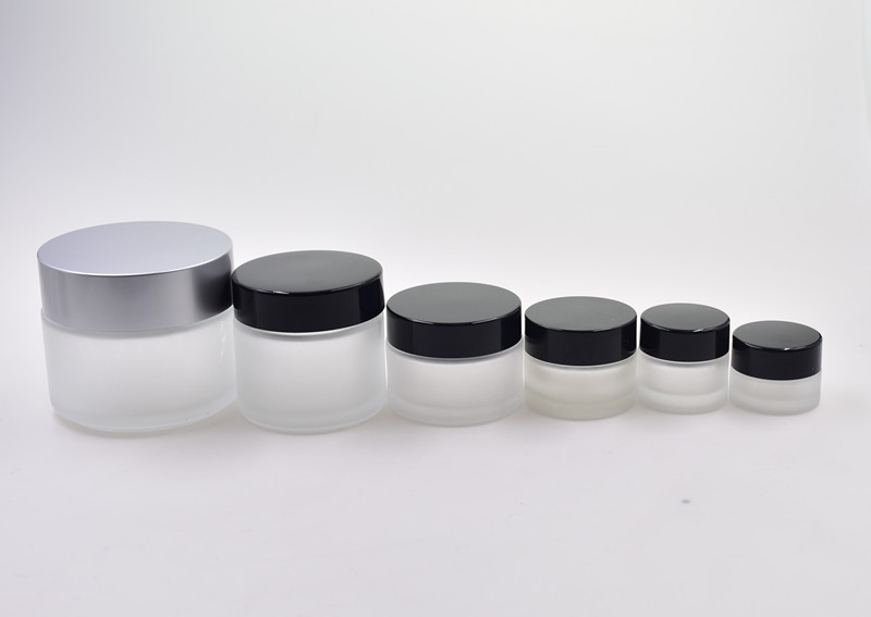 5ml 5g white screw cap eye cream jar cosmetic container sample testing glass bottle empty makeup jars with white black lid