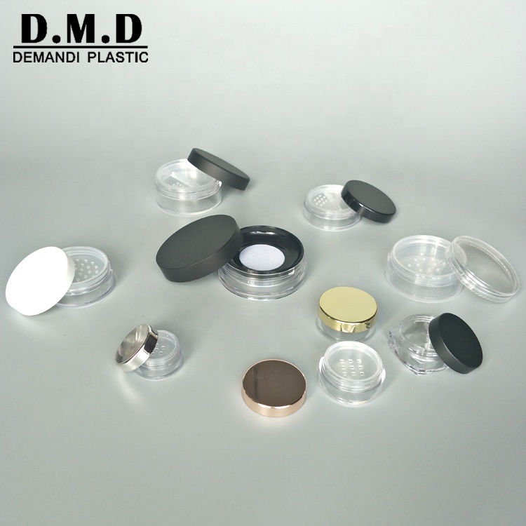 5ml 5grams 10grams 10ml black white square round powder sifter jar