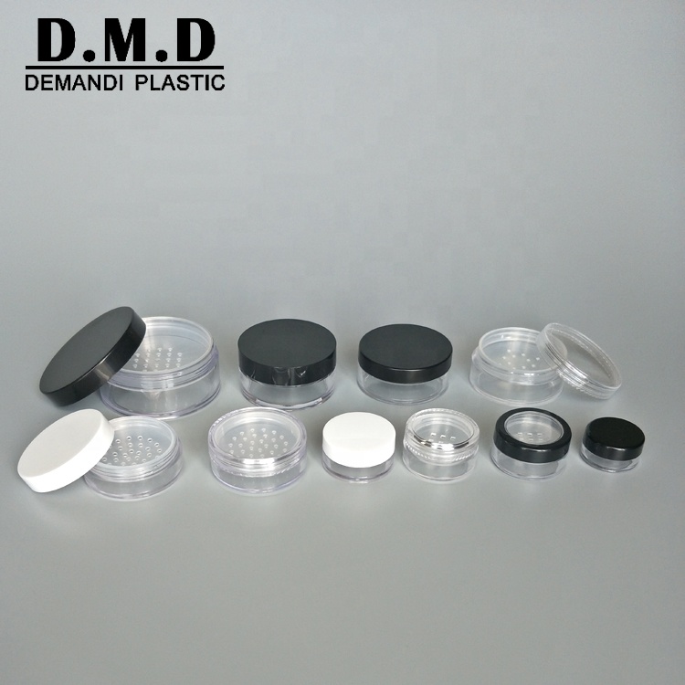 5ml 5grams 10grams 10ml black white square round powder sifter jar