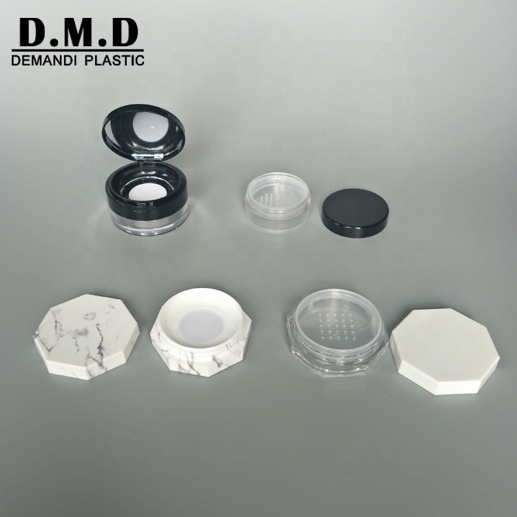 5ml 5grams 10grams 10ml black white square round powder sifter jar