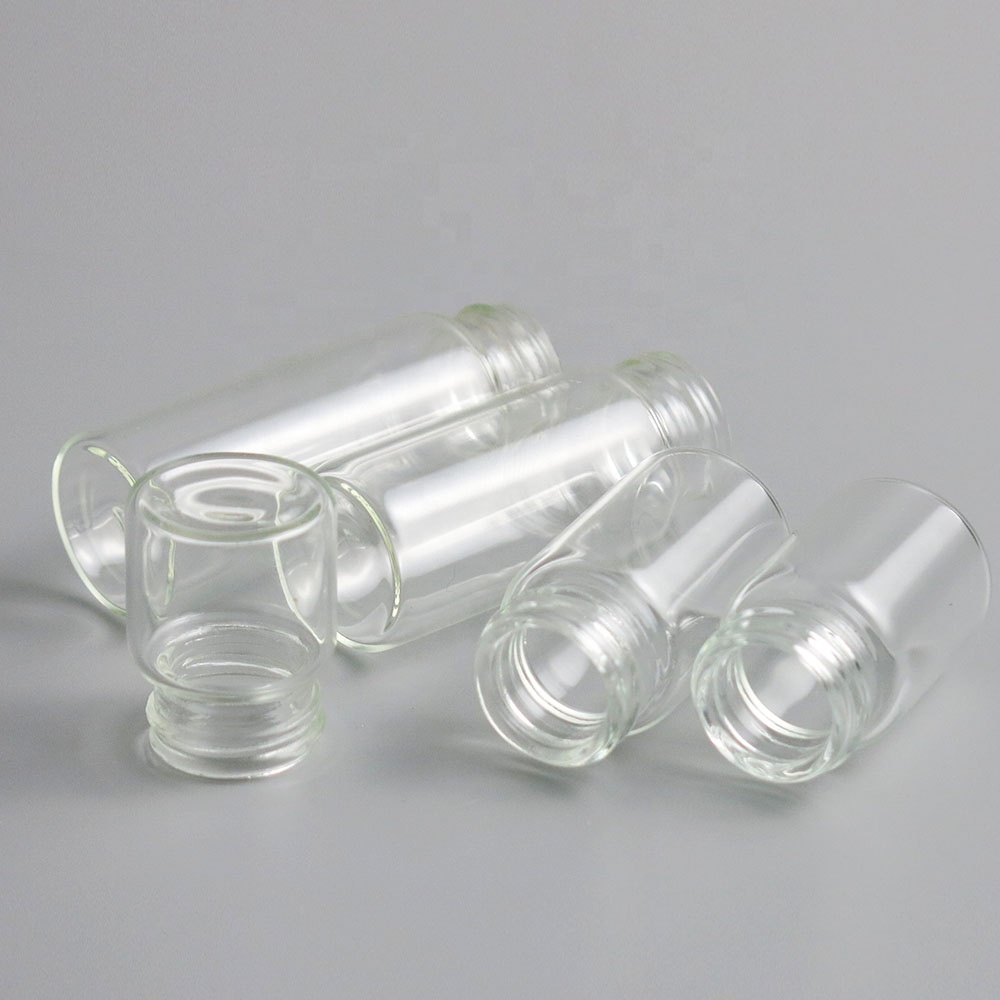 5ml 6ml 7ml 10ml 14ml cylinder empty clear mini Small glass jar bottle with screw cap Silver Aluminium lid storage packaging