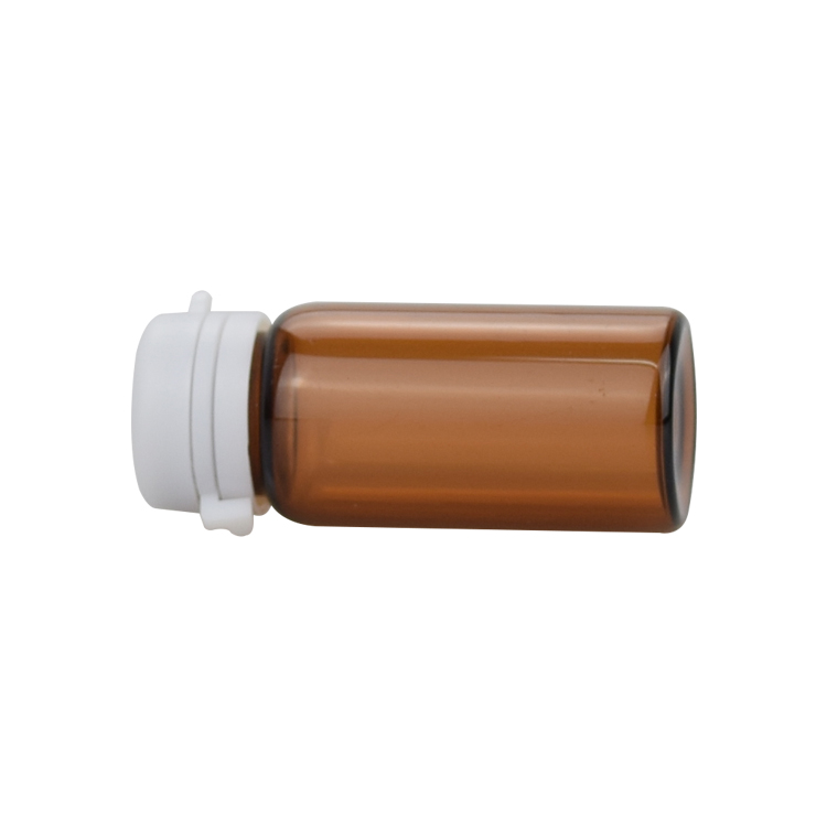 5ml 6ml 7ml 8ml 10ml 12ml 15ml natural amber glass vial, small tablet bottle with white plastic cap