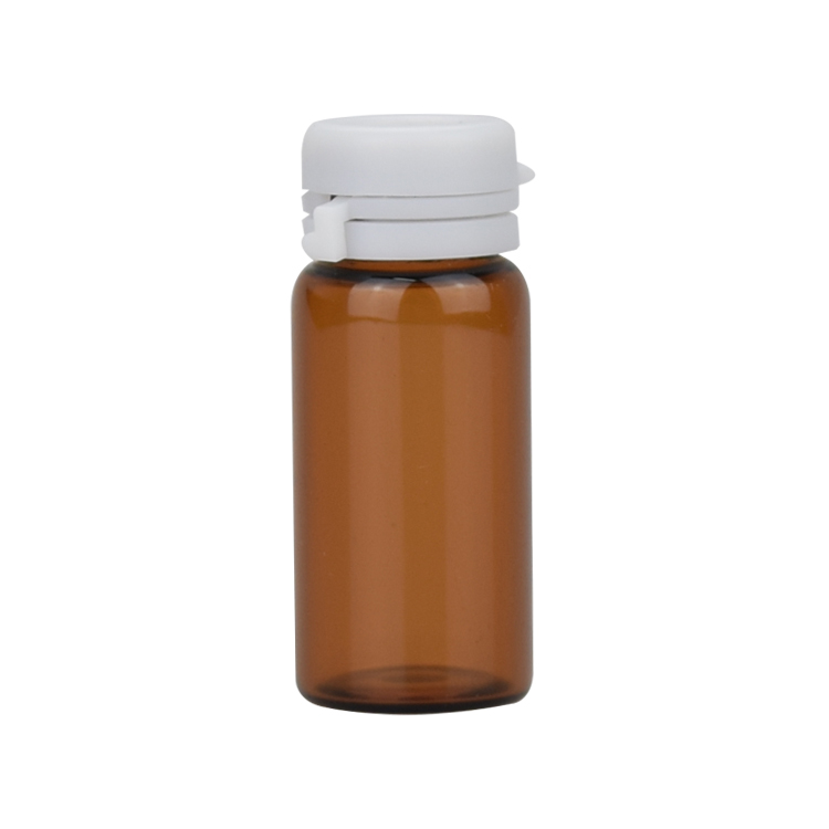 5ml 6ml 7ml 8ml 10ml 12ml 15ml natural amber glass vial, small tablet bottle with white plastic cap