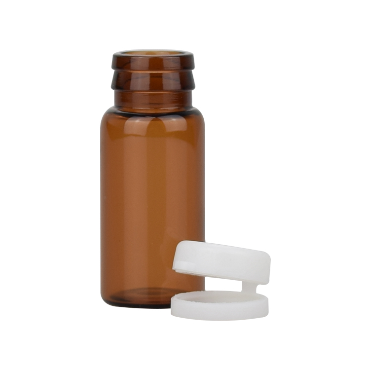 5ml 6ml 7ml 8ml 10ml 12ml 15ml natural amber glass vial, small tablet bottle with white plastic cap