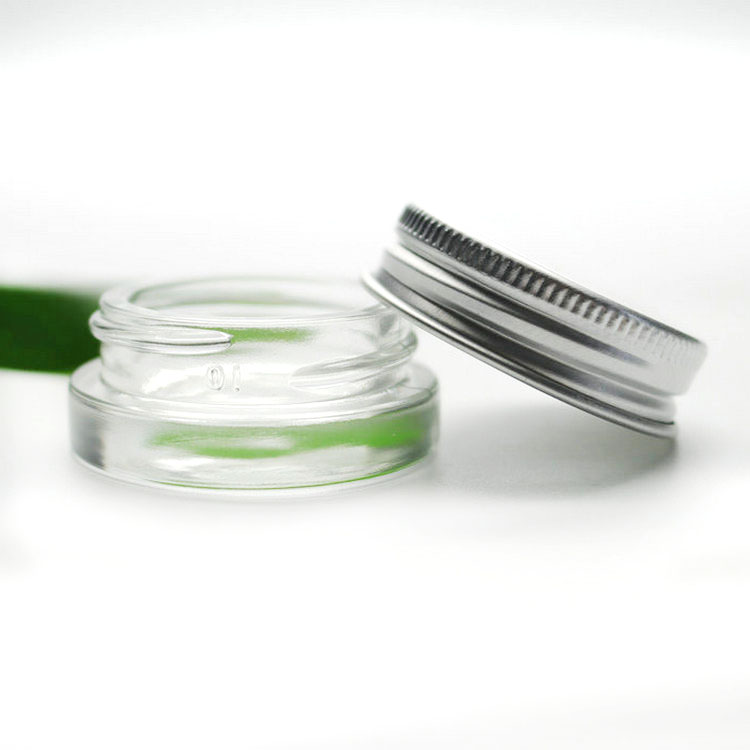 5ml 6ml 7ml Wax Oil Concentrate Container Glass Dab Jar for 1 Gram with Silver Lid