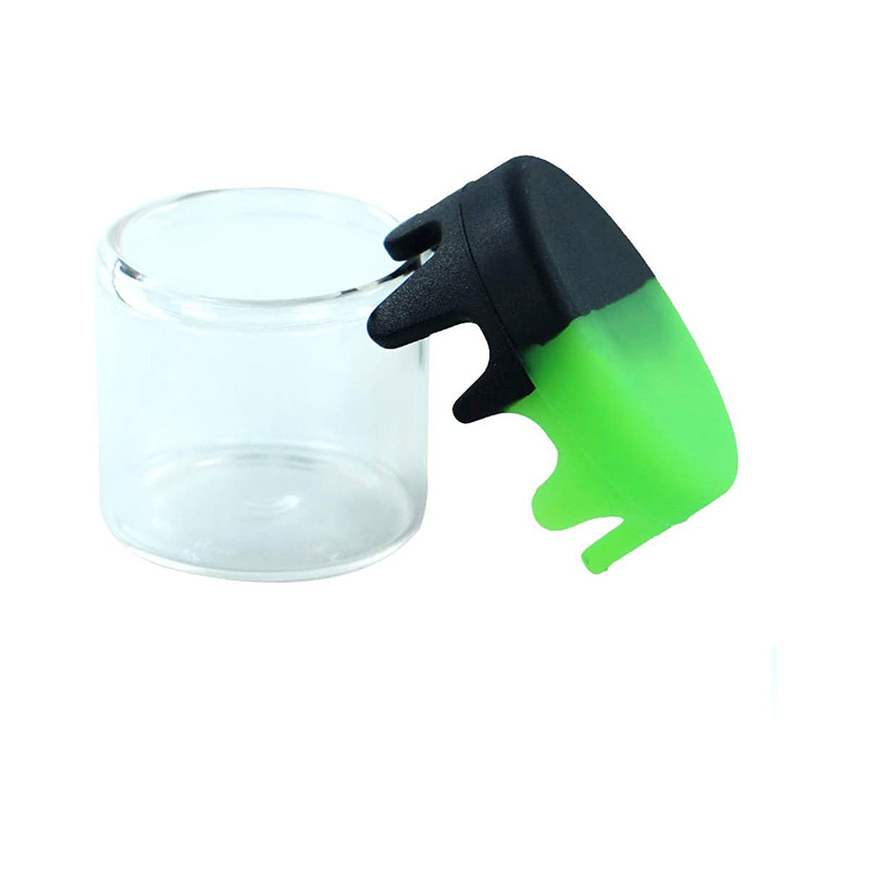 5ml 6ml Glass Concentrate Containers With Air Tight Silicone Lid Small Round Storage Jar For Oil
