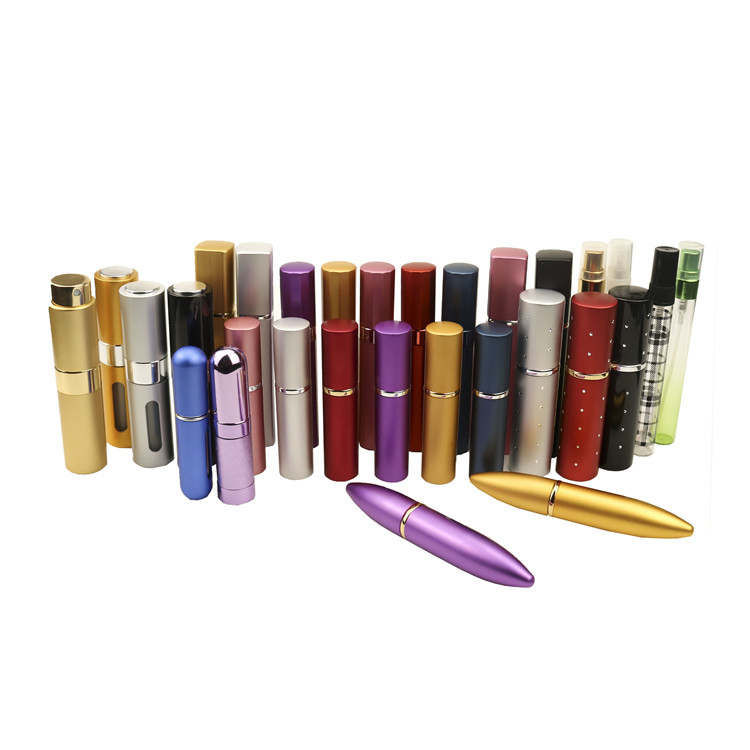 5ml 6ml Mini Travel Refillable Portable Pocket Aluminum Tube Pump Spray Perfume Atomizer Bottle