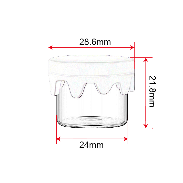 5ml 6ml concentrate containers no neck clear glass jar with silicone lid