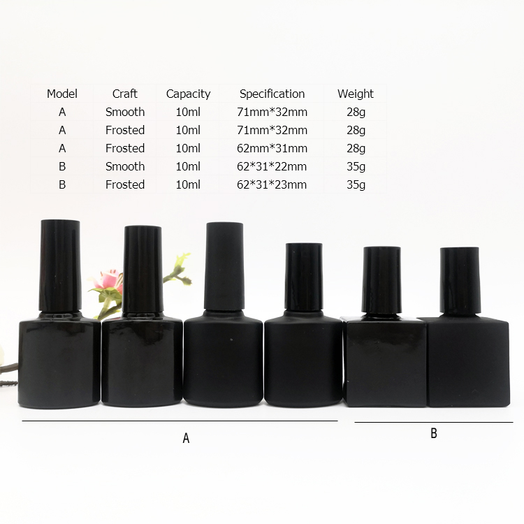 5ml 7-10ml 11ml 13-15ml 17ml 20ml chic modelling amber clear black empty glass uv gel nail polish bottle with brush