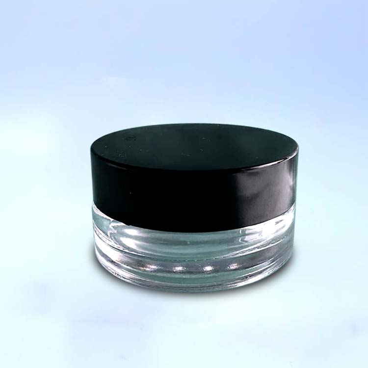 5ml 7ml 10ml Cosmetic Cream Empty Glass Jars With Black Lids