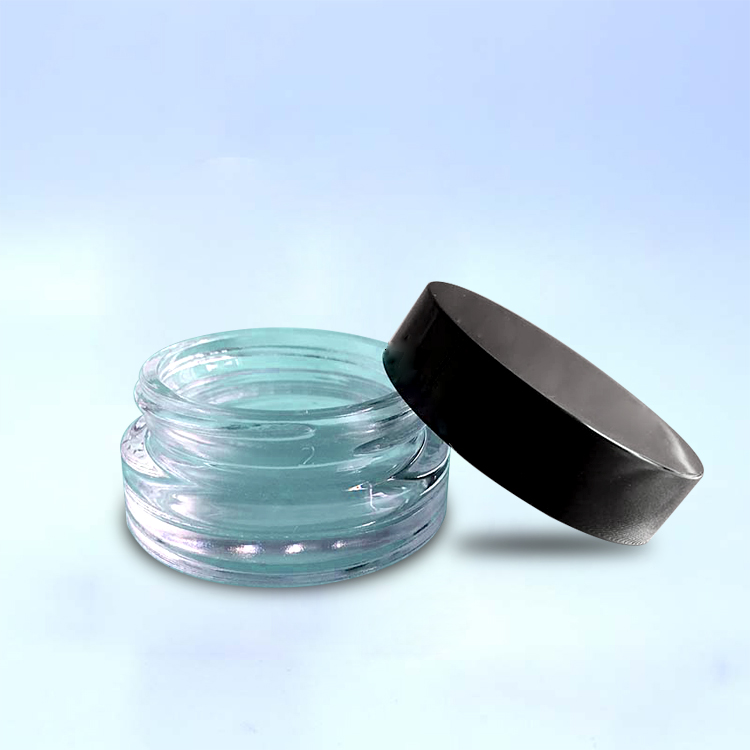 5ml 7ml 10ml Cosmetic Cream Empty Glass Jars With Black Lids