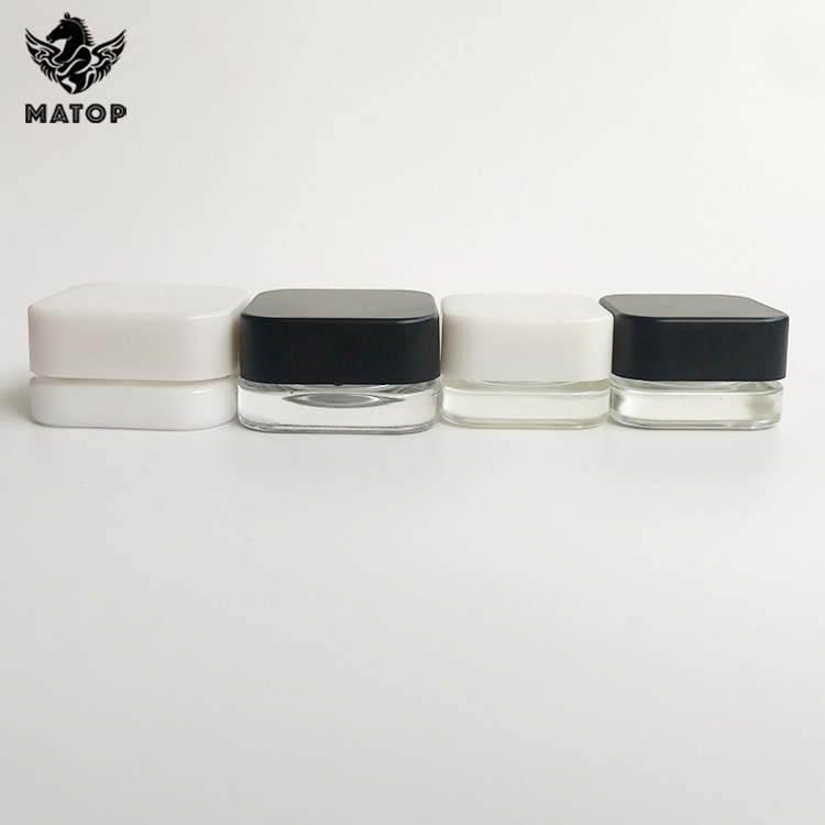 5ml 7ml 10ml Popular square glass cream jar for wax packing