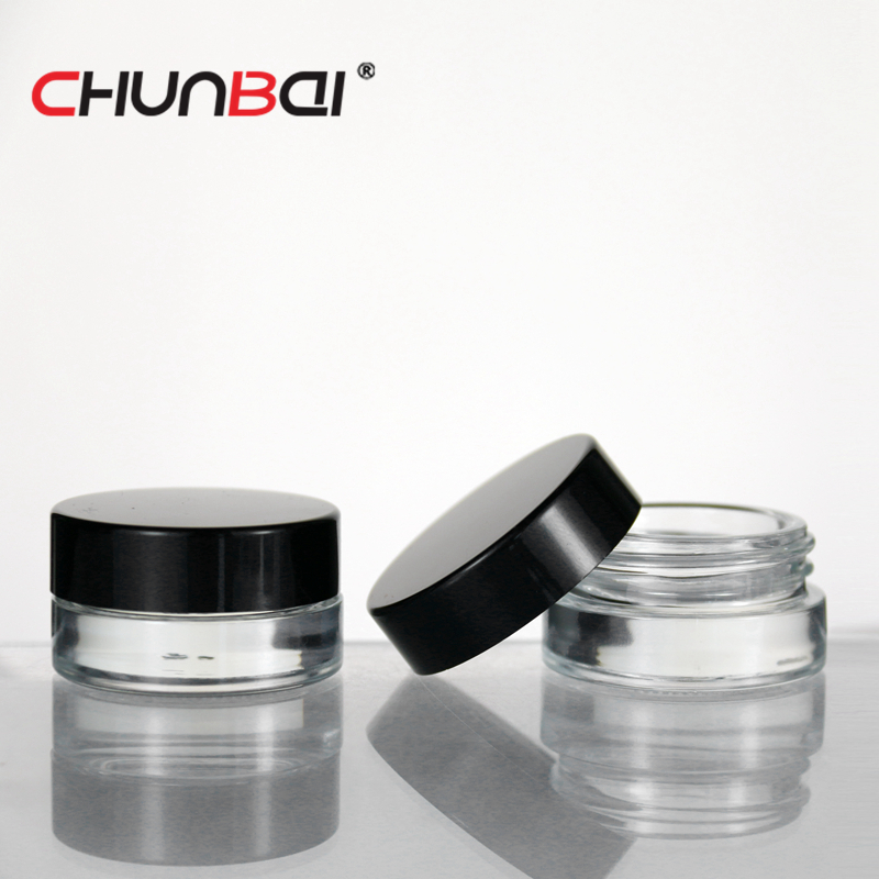 5ml 7ml 10ml clear CBD balm glass jars with screw cap