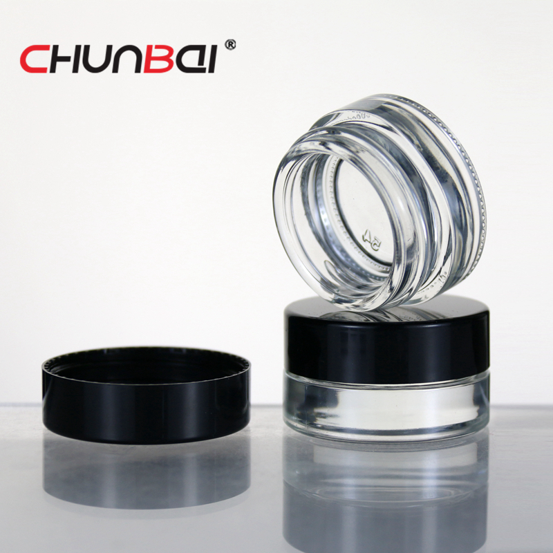 5ml 7ml 10ml clear CBD balm glass jars with screw cap