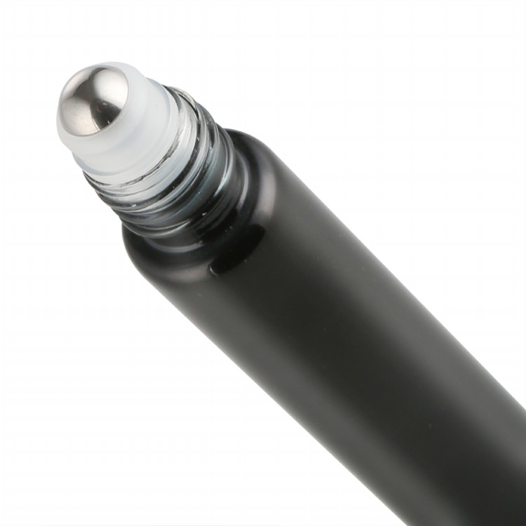 5ml 7ml 8ml 10ml wholesale chic matte black tube glass essential oil bottle with roller