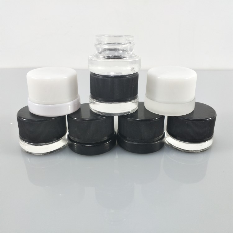 5ml 7ml 9ml 5g 7g 9g Glass clear CBD Wax Oil Concentrate Container glass Jar with child resistant