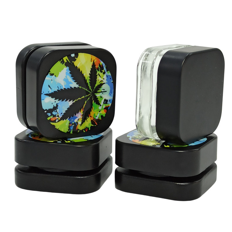 5ml 7ml 9ml 5g 7g 9g square Glass clear CBD Isolate jar,CBD Isolate bottle with child proof screw lid