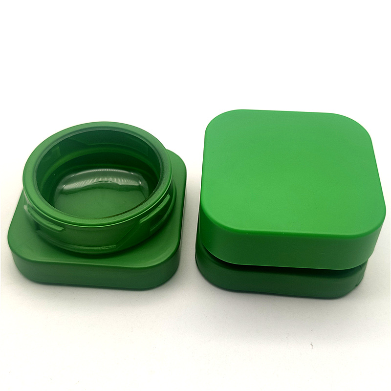 5ml 7ml 9ml Qube Clear Glass Concentrate Container w/ Black Child Resistant Cap