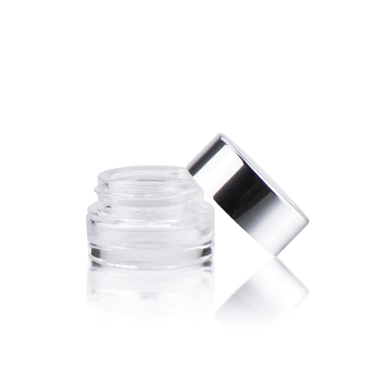 5ml 7ml clear concentrate wax mini container frosted small glass jars with plastic  lid