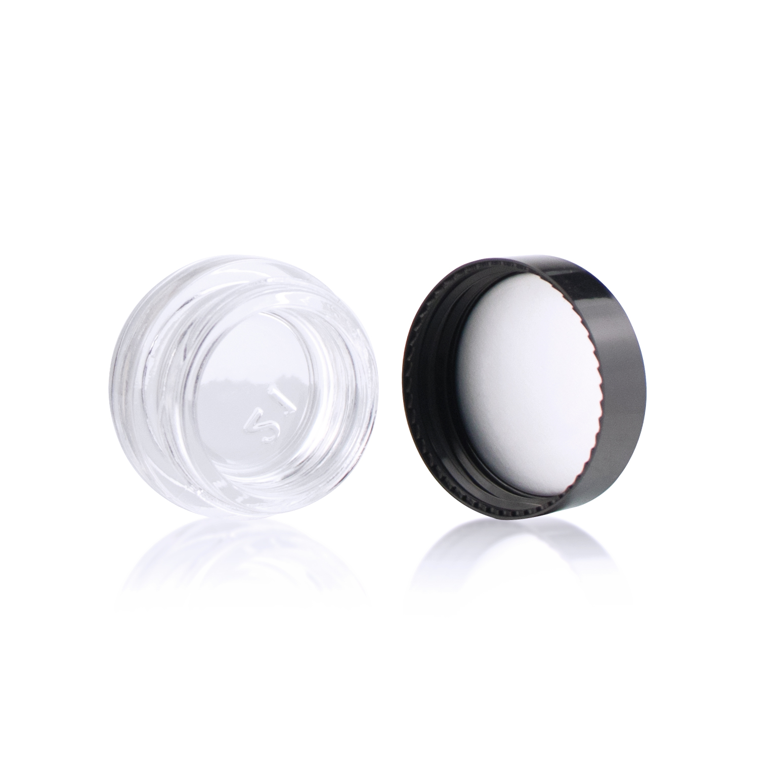 5ml 7ml clear concentrate wax mini container frosted small glass jars with plastic lid