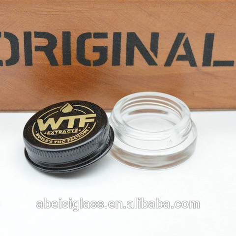 5ml 7ml mini glass jar,Glass Storage Jar with metal lid with printing