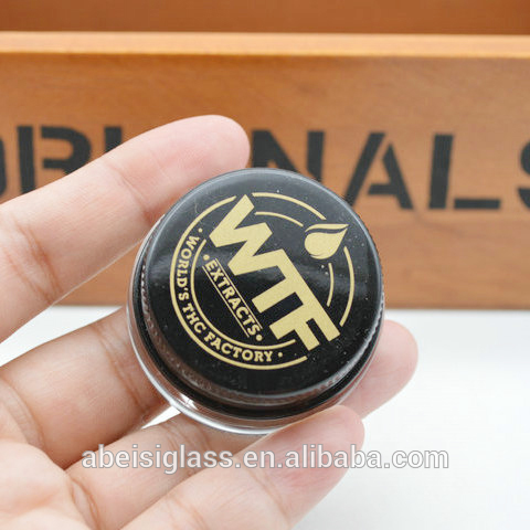 5ml 7ml mini glass jar,Glass Storage Jar with metal lid with printing