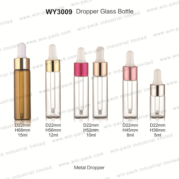 5ml 8ml 10ml 12ml 15 ml matte gold amber clear essential oil tube glass bottle with tin bulb flat bulb tincture dropper bottles