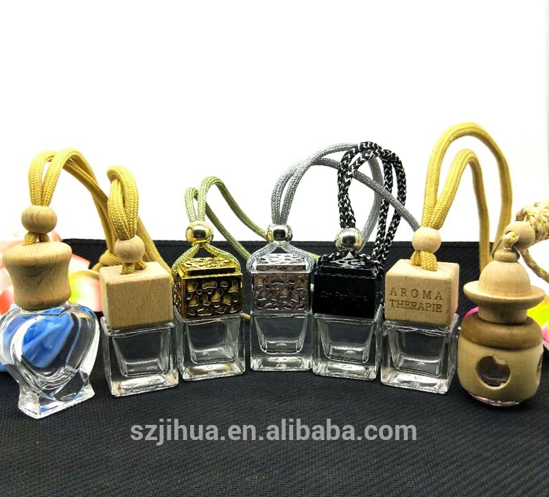 5ml 8ml 10ml 12ml 15ml 17ml wooden cap empty glass car air freshener hanging perfume bottle fragrance bottle diffuser bottle