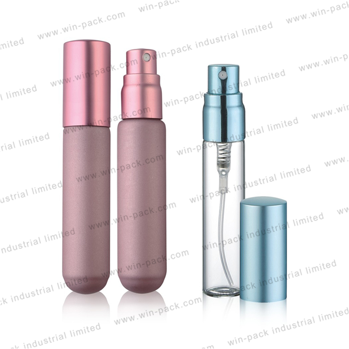 5ml 8ml 10ml 15ml colorful glass travel car sprayer perfume tube round bottom bottle with aluminum pump cap