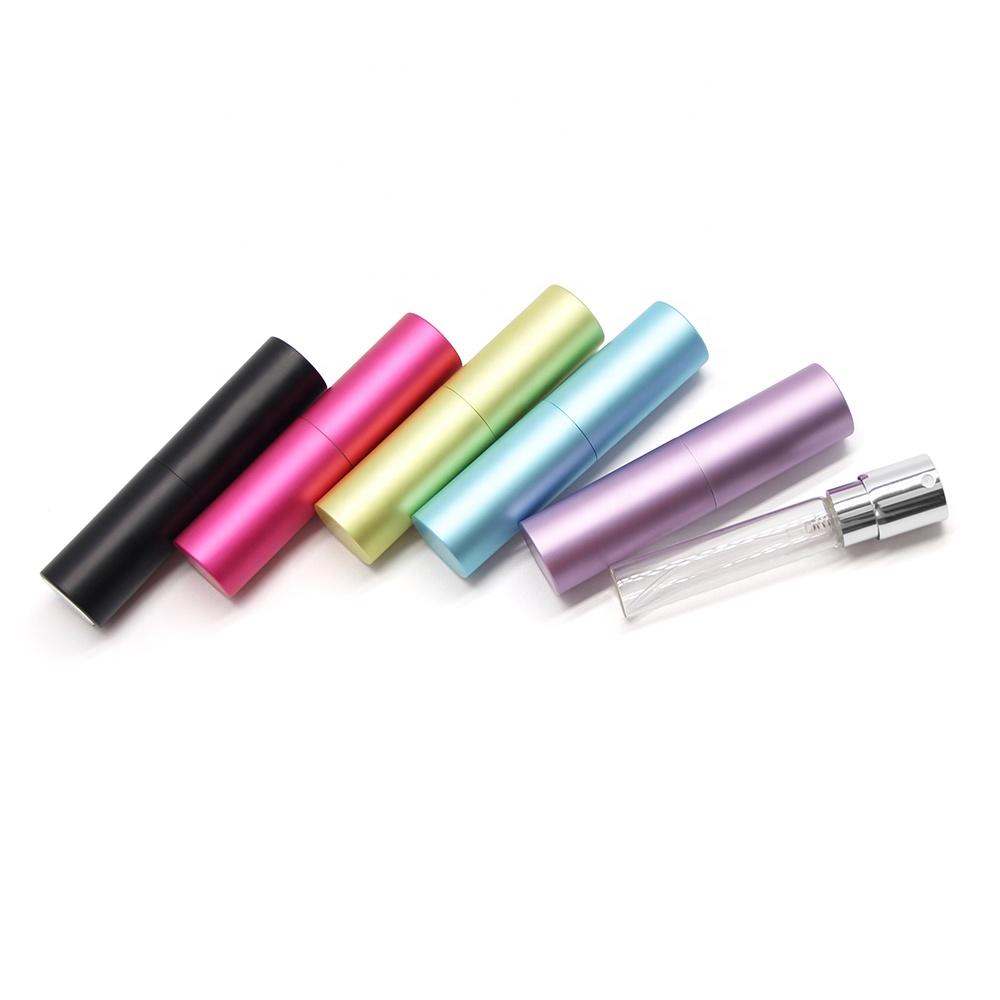 5ml 8ml 10ml Travel pocket mini empty metal aluminum refillable twist up perfume spray atomizer bottle