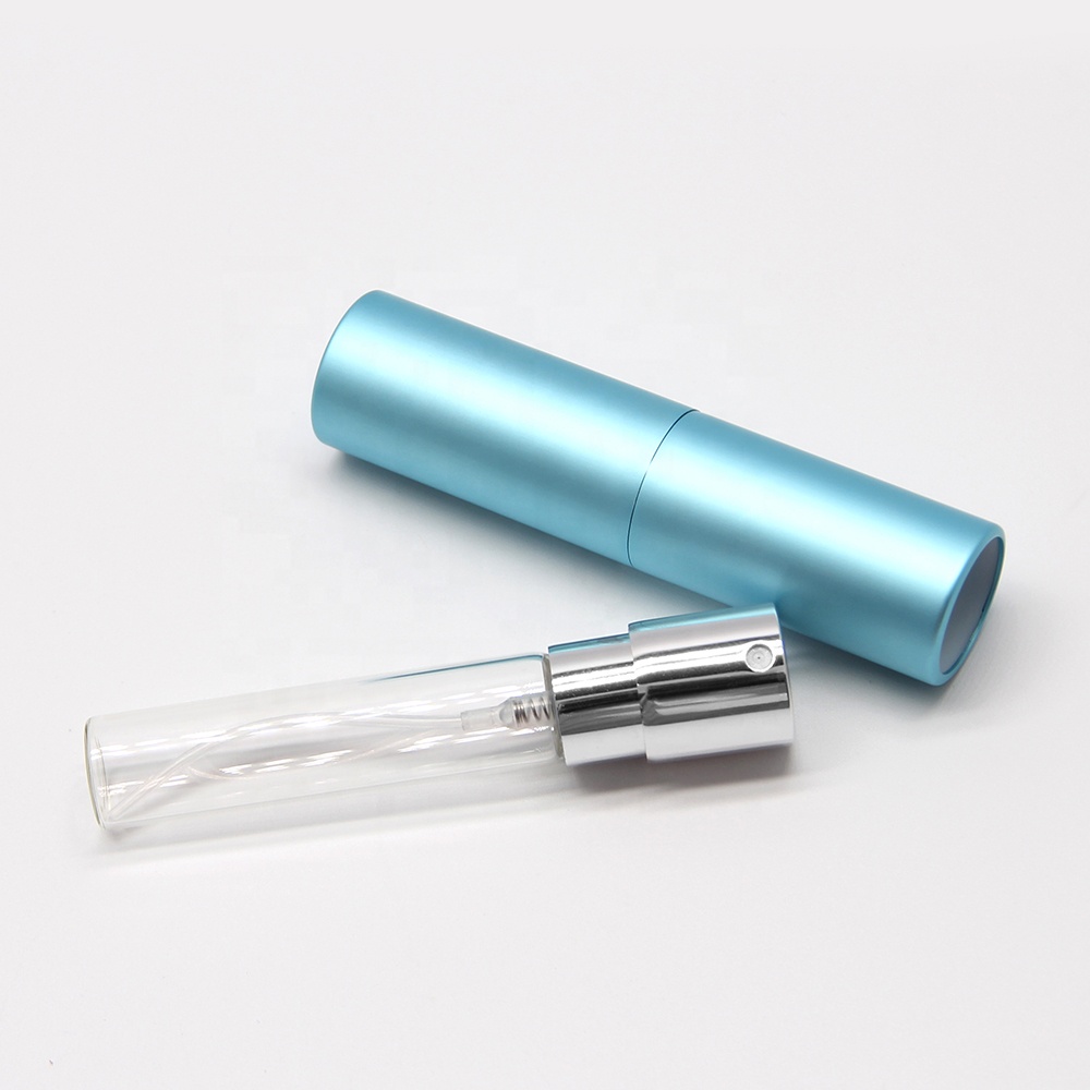 5ml 8ml 10ml Travel pocket mini empty metal aluminum refillable twist up perfume spray atomizer bottle