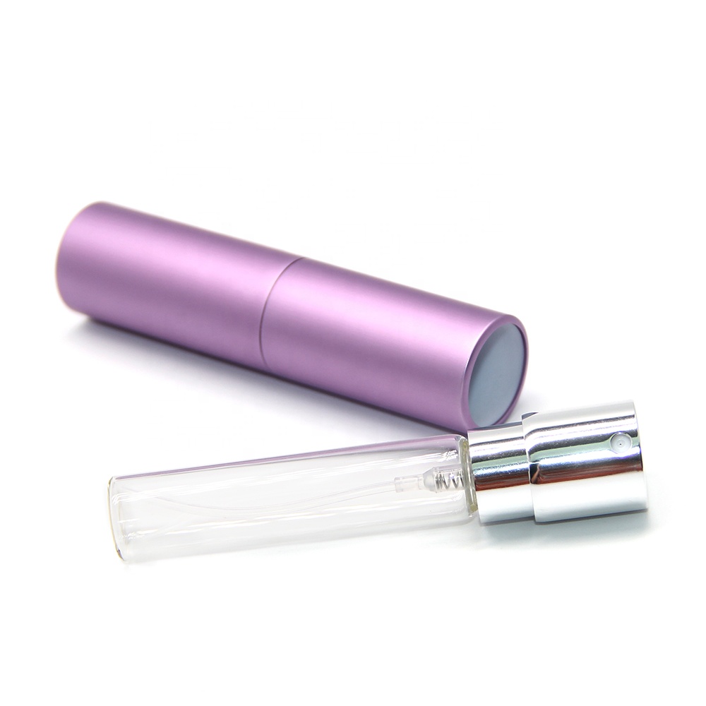 5ml 8ml 10ml Travel pocket mini empty metal aluminum refillable twist up perfume spray atomizer bottle