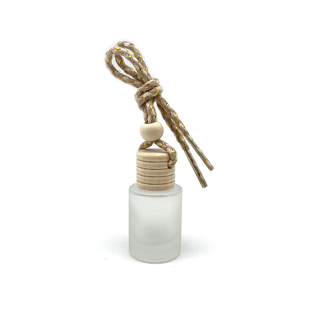 5ml 8ml 10ml Wholesale diffuser empty hanging car perfume frosted bottle with wooden cap