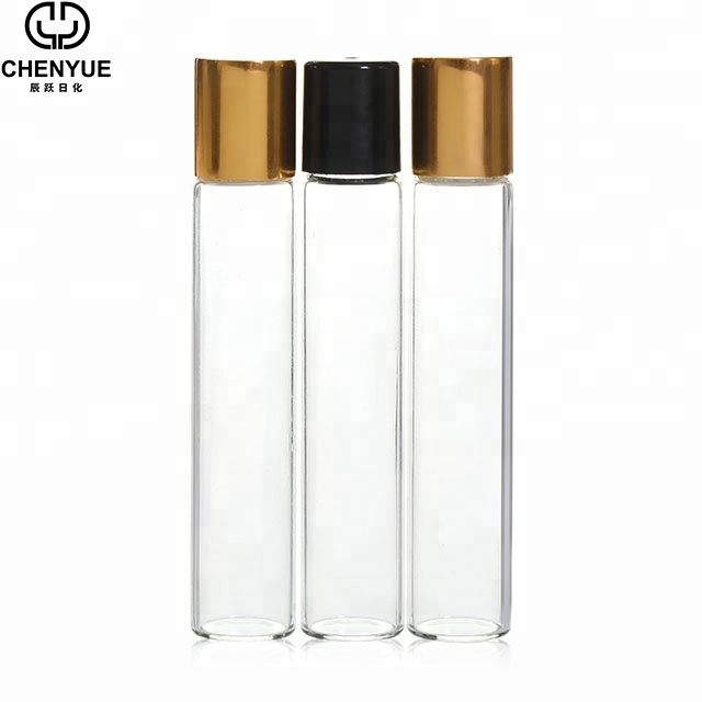 5ml 8ml 10ml clear gold perfume bottle roll on glass bottle essential oil roller bottles Hot sale products