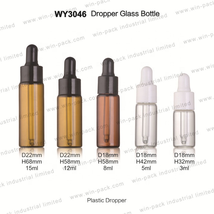 5ml 8ml 10ml eye face cosmetic essential oil glass dropper bottle with childproof dropper cap