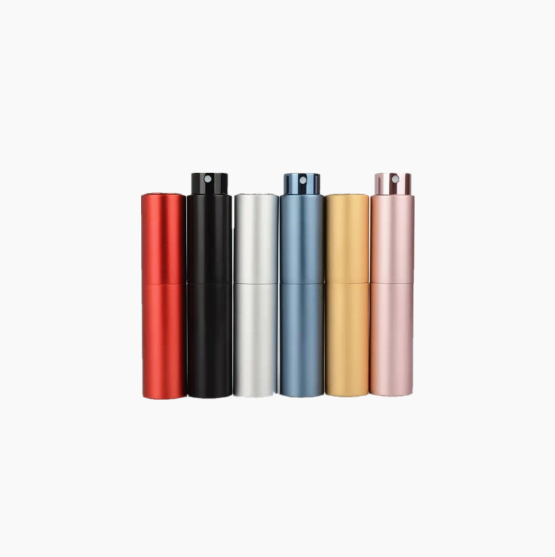 5ml 8ml 10ml mini refill designer cute pocket travel glass metal twist aluminum atomizer spray perfume bottles