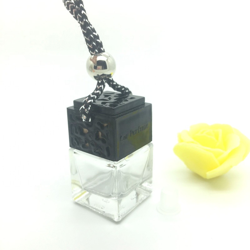 5ml-8ml Clear Refillable Empty Car Hanging Air Freshener Vent Perfume Glass Bottle with Metal Cap for Car Diffuser Use