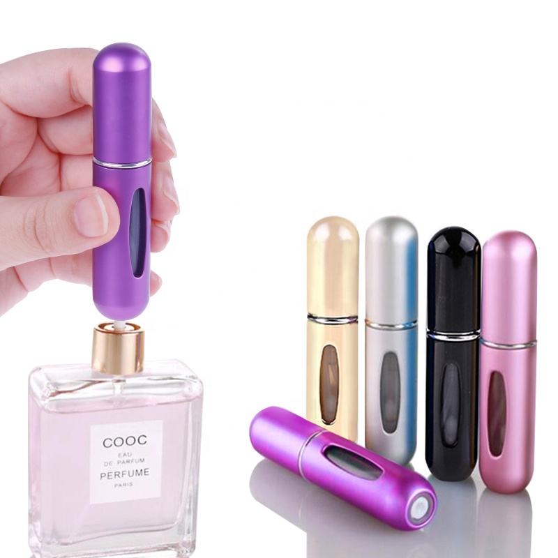 5ml 8ml Portable Travel Mini Container Aluminum Jar Refillable Perfume Spray Bottle Empty Cosmetic Storage Bottles