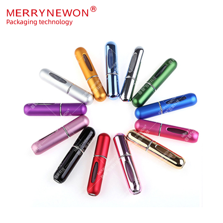 5ml 8ml Portable Travel Mini Container Aluminum Jar Refillable Perfume Spray Bottle Empty Cosmetic Storage Bottles