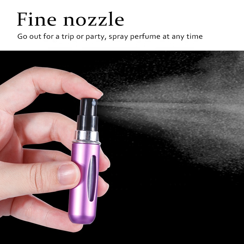 5ml 8ml Portable Travel Mini Container Aluminum Jar Refillable Perfume Spray Bottle Empty Cosmetic Storage Bottles