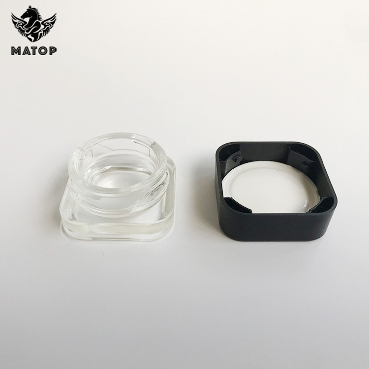 5ml 9ml  Wholesale square custom weed jar clear glass jar with lid